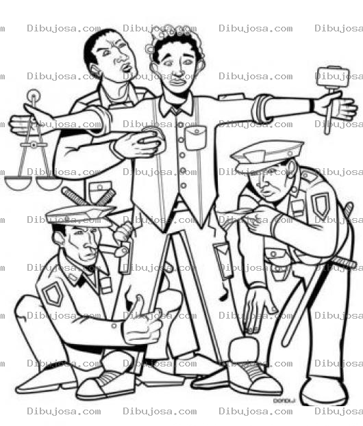 Dibujo para colorear Dibujo De Un Cateo Policial Para Pintar Y Colorear