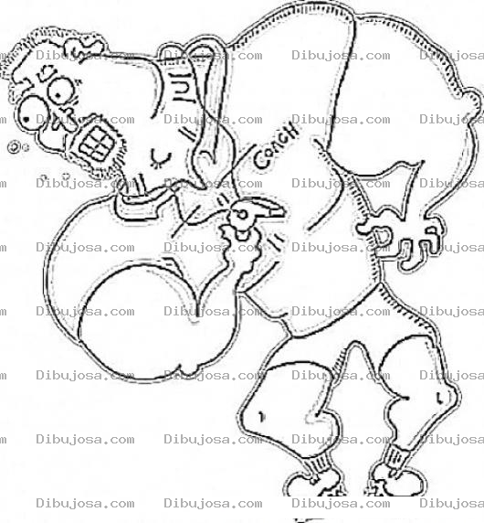Dibujo para colorear Musculoso Miedoso Para Pintar Y Colorear