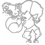 Dibujo para colorear Musculoso Miedoso Para Pintar Y Colorear