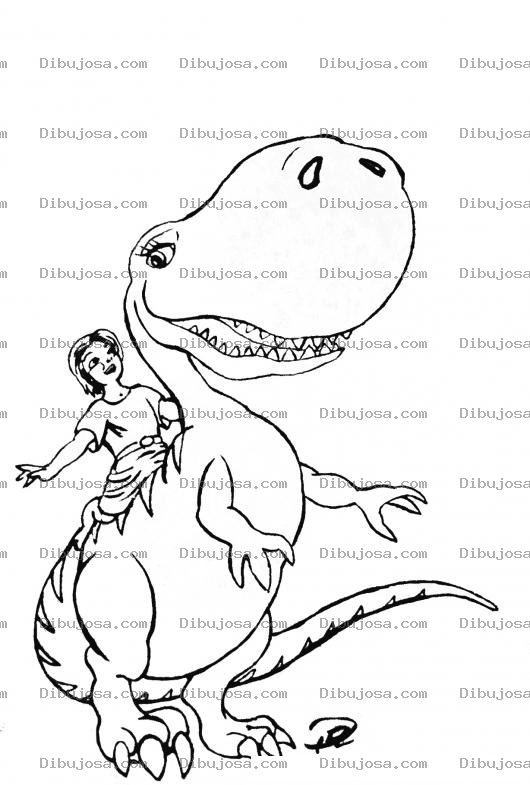 Dibujo para colorear Dibujo Del Nino Tocho Sobre Su Dragon Para Pintar Y Colorear