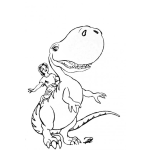 Dibujo para colorear Dibujo Del Nino Tocho Sobre Su Dragon Para Pintar Y Colorear