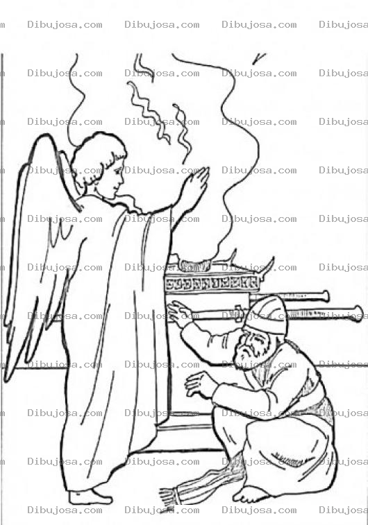 Dibujo para colorear Aparicion De Angel Para Pintar Y Colorear