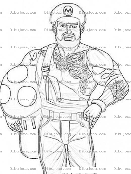 Dibujo para colorear Mario Bros Hombre Para Pintar Y Colorear