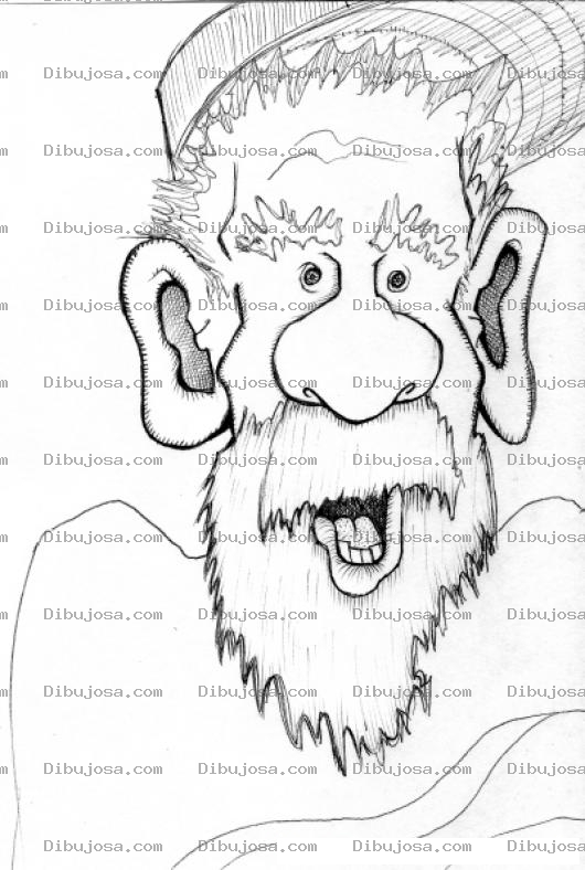Dibujo para colorear Dibujo De Viejito Barbudo Y Orejon Para Pintar Y Colorear
