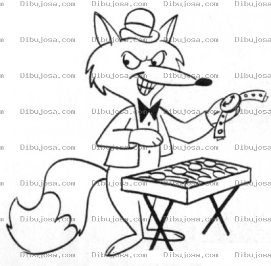Dibujo para colorear Zorro Mafioso Dibujo De Zorro Buhonero Vendiendo En El Tianguis Para Pintar Y Colorear Vendedor Zorro Vendedor