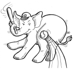 Dibujo para colorear Elefante Beisbolista Dibujo De Elefante Jugando Beisbol Para Pintar Y Colorear Elefantito Pelotero