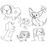 Dibujo para colorear Perros De Varias Razas Para Pintar Y Colorear Dibujo De Muchos Perritos
