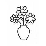 Dibujo para colorear 3flores Dibujo De Florero Con Tres Flores Para Pintar Y Colorear