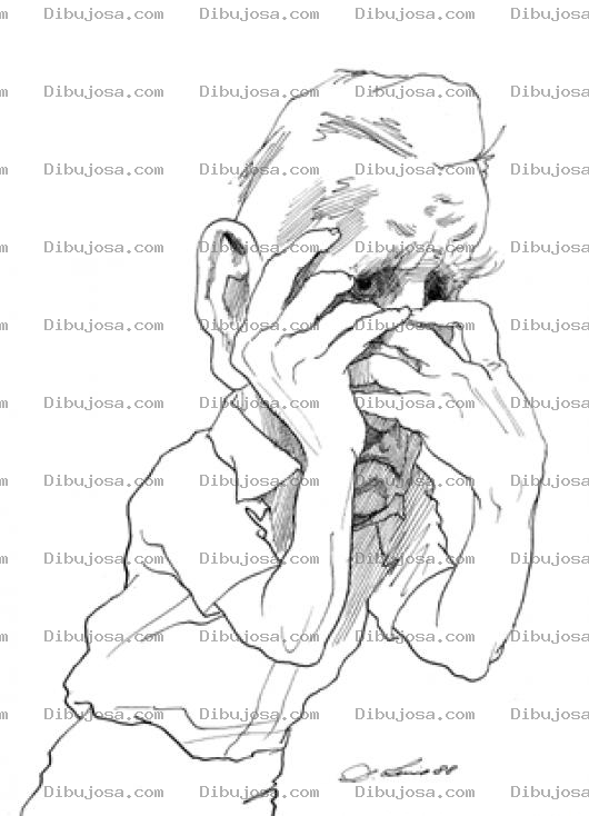 Dibujo para colorear Avergonzado Tapandose La Cara Para Pintar Y Colorear