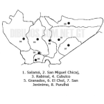Dibujo para colorear Colorear Mapa del departamento de Baja Verapaz, Lamina del Departamento de Bajaverapaz Guatemala
