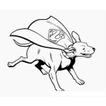Dibujo para colorear Superperro Dibujo De Super Perro Para Pintar Y Colorear A Un Perro Volador Con Capa De Superman