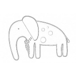 Dibujo para colorear Elefante Con Corbata Para Pintar Y Colorear