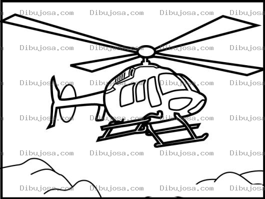 Dibujo para colorear Dibujo De Helicoptero Para Pintar Y Colorear