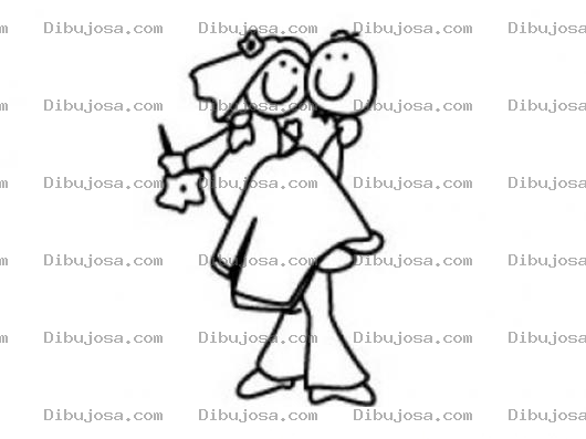 Dibujo para colorear Dibujo De Reciencasados Novio Cargando A La Novia Para Pintar Y Colorear Esposos Felices