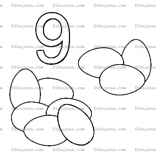 Dibujo para colorear Nuevehuevos Dibujo De 9 Huevos Para Pintar Y Colorear 9huevos