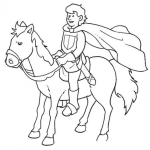 Dibujo para colorear Dibujo De Principe A Caballo Para Pintar Y Colorear