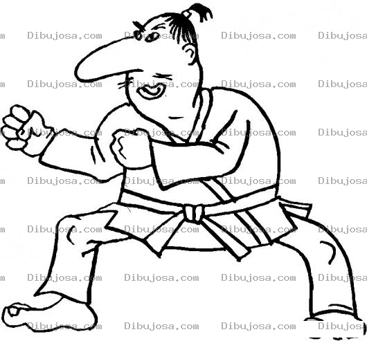 Dibujo para colorear Dibujo De Viejo Karateca Para Pintar Y Colorear