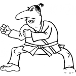Dibujo para colorear Dibujo De Viejo Karateca Para Pintar Y Colorear