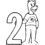 Dibujo para colorear El Numero Dos Para Pintar Y Colorear Numero 2