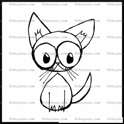 Dibujo para colorear Gatito De Ojos Grandes Para Pintar Y Colorear