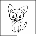 Dibujo para colorear Gatito De Ojos Grandes Para Pintar Y Colorear