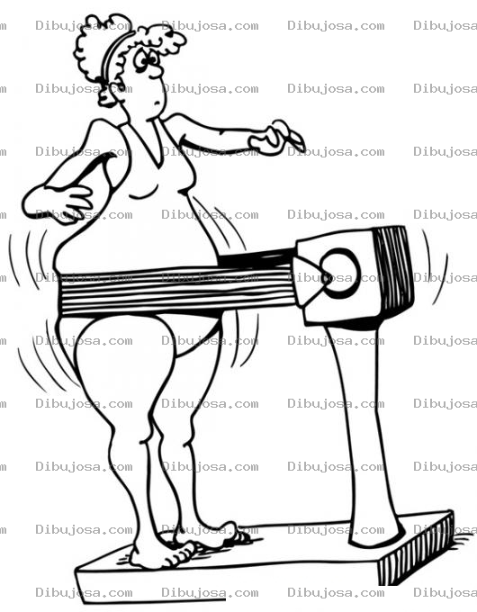 Dibujo para colorear Maquina Para Bajar De Peso Dibujo De Una Gordita Sangoloteando La Grasa Para Adelgazar