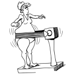 Dibujo para colorear Maquina Para Bajar De Peso Dibujo De Una Gordita Sangoloteando La Grasa Para Adelgazar