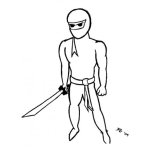 Dibujo para colorear Ninja Con Espada Para Pintar Y Colorear