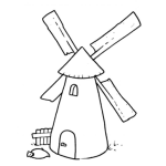 Dibujo para colorear Molino De Viento Para Pintar Y Colorear