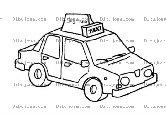 Dibujo para colorear Publicidad En Taxi Dibujo De Taxi Con Publicidad En El Techo Para Pintar Y Colorear