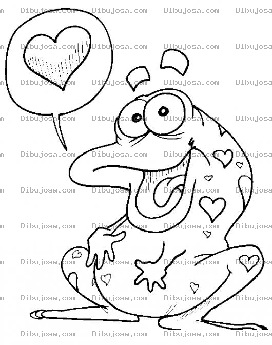 Dibujo para colorear Sapoenamorado Dibujo De Sapo Enamorado E Ilusionado Para Pintar Y Colorear