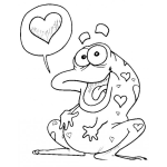 Dibujo para colorear Sapoenamorado Dibujo De Sapo Enamorado E Ilusionado Para Pintar Y Colorear