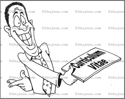 Dibujo para colorear Buscando Empleo Dibujo Del Curriculum De Un Negrito Deseando Ser Contratado Para Pintar Y Colorear