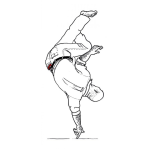 Dibujo para colorear Dibujo De Rapero Bailando Sobre Un Dedo De La Mano Para Pintar Y Colorear