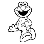 Dibujo para colorear Dibujo De Elmo Sentado Para Pintar Y Colorear