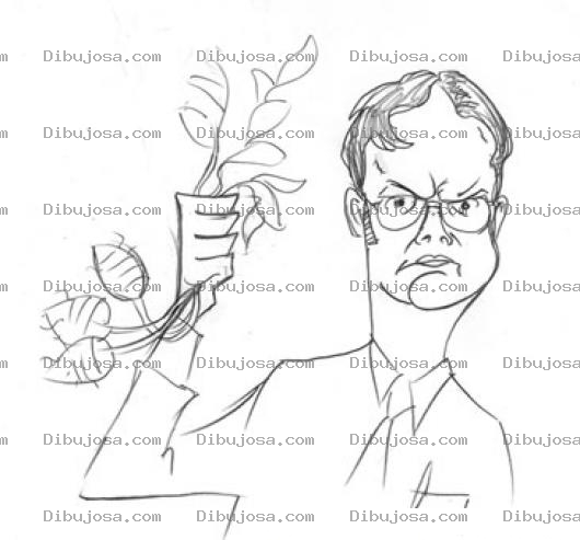 Dibujo para colorear Hombre Enojado Con Rabanos En Su Mano Para Pintar Y Colorear