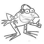 Dibujo para colorear Rana Con Audifonos Dibujo De Rana Oyendo Musica Para Pintar Y Colorear Sapo Escuchando Musica