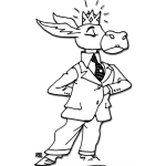 Dibujo para colorear Reyburro Burrorey Dibujo De Rey Burro Con Corona Y Saco Para Pintar Y Colorear Burro Bien Vestido