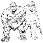 Dibujo para colorear Ogros Cavernicolas Que Dan Miedo Para Pintar Y Colorear