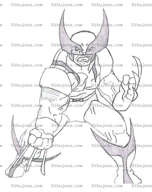 Dibujo para colorear Dibujo De Wolvereine Para Pintar Y Colorear A Wolveraine Con Su Traje Amarillo