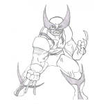 Dibujo para colorear Dibujo De Wolvereine Para Pintar Y Colorear A Wolveraine Con Su Traje Amarillo