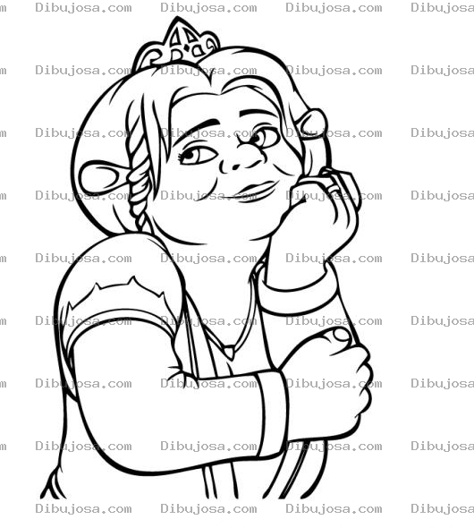 Dibujo para colorear Colorear a Fiona pensativa