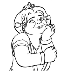 Dibujo para colorear Colorear a Fiona pensativa