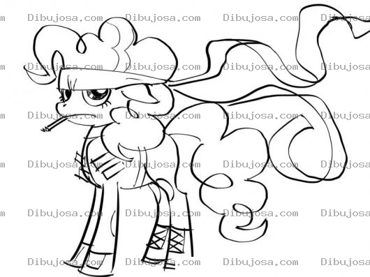 Dibujo para colorear Ponypunk Para Pintar Y Colorear Pony Hippy