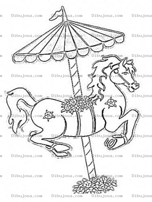 Dibujo para colorear Caballito De Carrusel Para Pintar Y Colorear Caballo De Carrousel