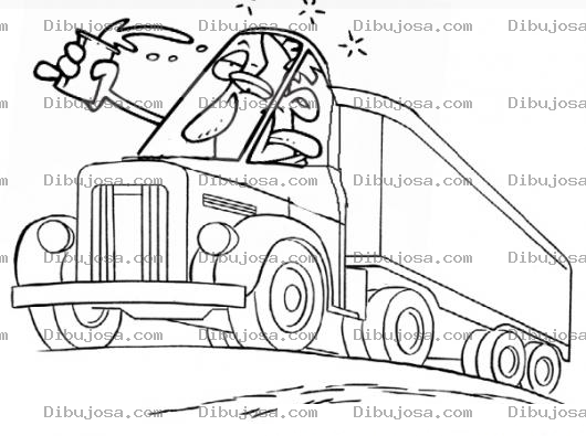 Dibujo para colorear Soytraileroysoyborracho Dibujo De Borracho Manejando Un Trailer Cantando Soy Trailero Y Soy Borracho Para Pintar Y Colorear La Imprudencia De Un Camionero