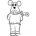 Dibujo para colorear Perro Enamorado Para Pintar Y Colorear