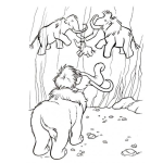 Dibujo para colorear Dibujo De Mamut Viendo A Sus Ancestros Pintados En Una Pared Para Pintar Y Colorear