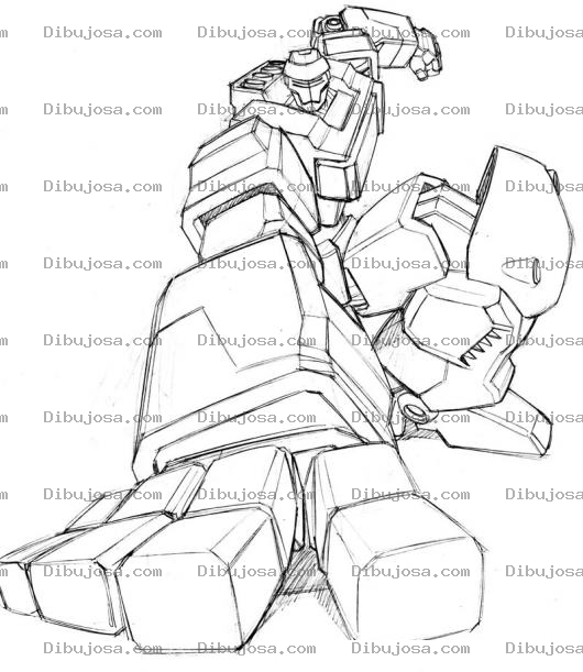 Dibujo para colorear Dibujo De Transformer Con Sus Dedos Gigantes En El Piso Para Pintar Y Colorear