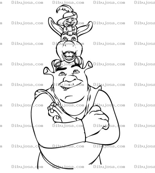 Dibujo para colorear Colorear a shrek de brazos cruzados